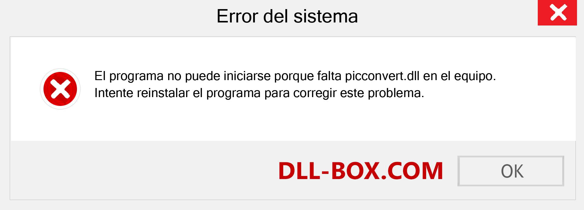 ¿Falta el archivo picconvert.dll ?. Descargar para Windows 7, 8, 10 - Corregir picconvert dll Missing Error en Windows, fotos, imágenes