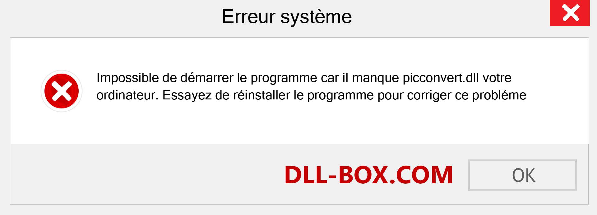 Le fichier picconvert.dll est manquant ?. Télécharger pour Windows 7, 8, 10 - Correction de l'erreur manquante picconvert dll sur Windows, photos, images